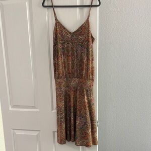 Paisley Print Spaghetti Strap Dress